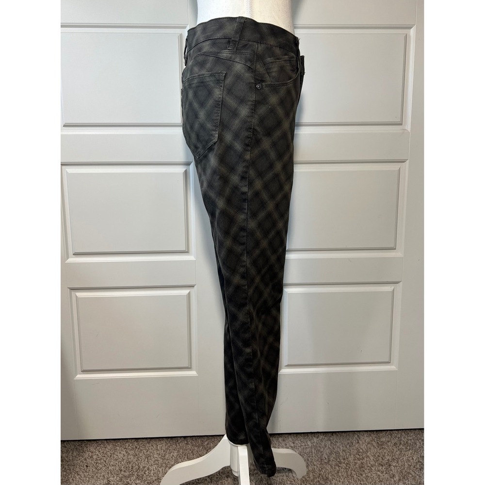 Wit & Wisdom Black & Army Green Plaid Straight Leg Stretchy Capri Jeans Size 6 - Picture 10 of 11